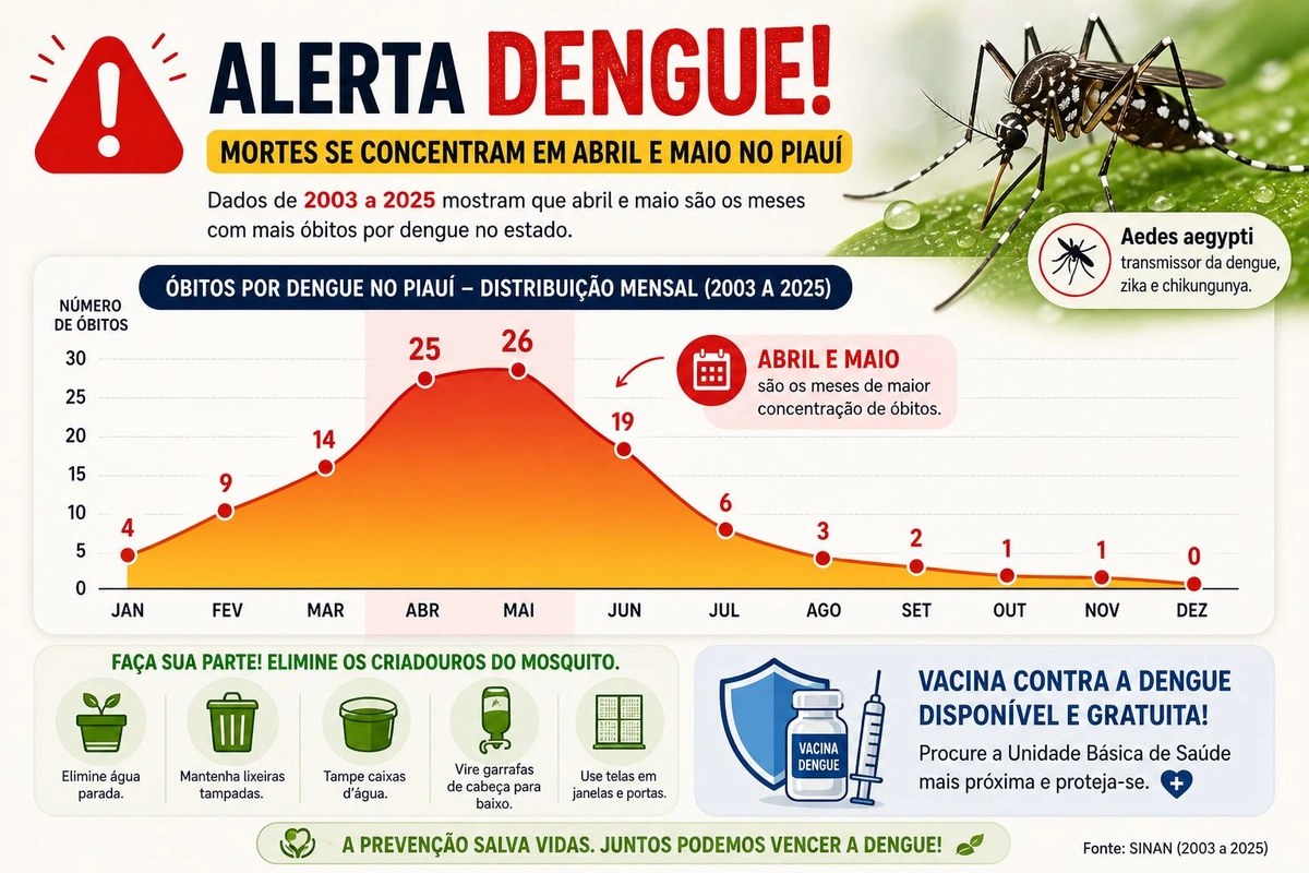 CIATEN: dengue mata mais em abril e maio no Piauí, diz levantamento